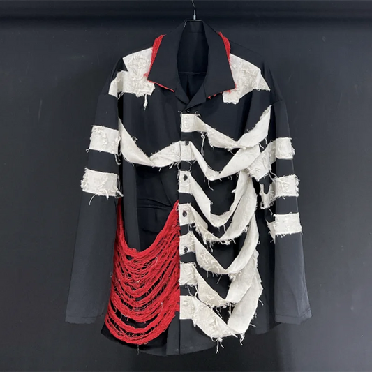 PFHQ INS Twisted Flower Splice Shirts Men's Fashion Creativity Light Luxury Handsome Temperament Avant-garde Autumn Tops 21Z2395