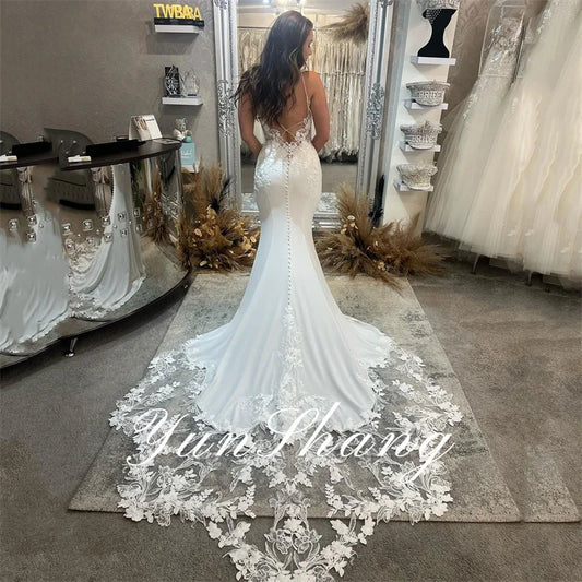 Yunshang Luxury Mermaid Wedding Dresses Women 2024 Sweetheart Open Back Lace Bridal Gown Sweep Train Long Vestidos De Novia2024