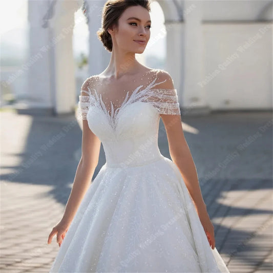 Bohemia Women Wedding Dresses 2024 V-Neck Sexy Lace Engagement Beach Bridal Gowns Lace Sleeveless Court Train Vestidos De Novias