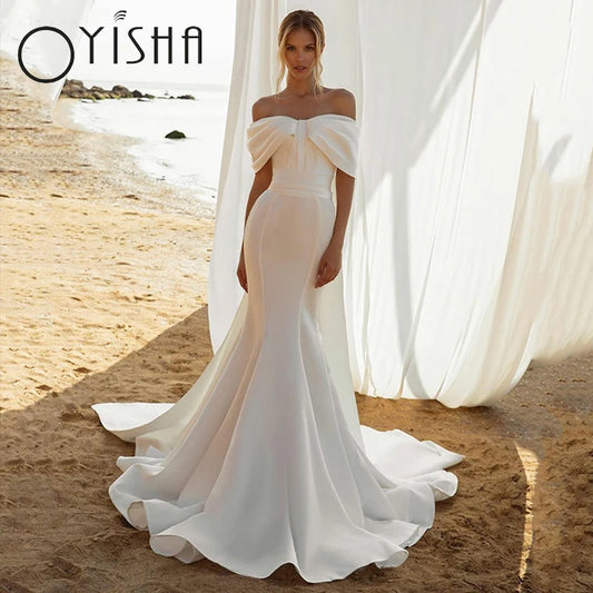 OYISHA Elegant Sweetheart Mermaid Wedding Dresses For Women Off The Shoulder Romantic Backless Bridal Gowns Custom Made платье