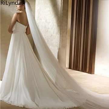 Elegant Bridal Veil with Comb 3 Meter 1 Layer/2 Layer White Ivory Simple Bride Cathedral Veils Wedding Accessories