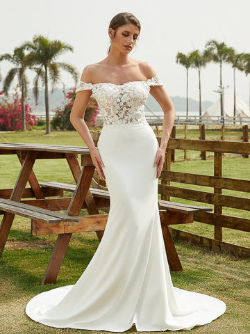 Wedding Dresses Lace Applique Sweep Train Sweetheart Neckline Bridal Gowns Corset Back Vestidos De Novia Plus Size (Copie)